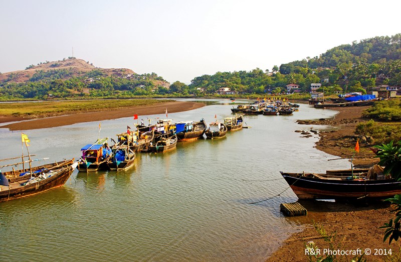 Line of Fishing Boats at Rajpuri